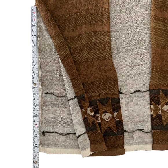 Double D Ranch Embroidered Native American Chief Western Cardigan Vest Duster S - Picture 10 of 15